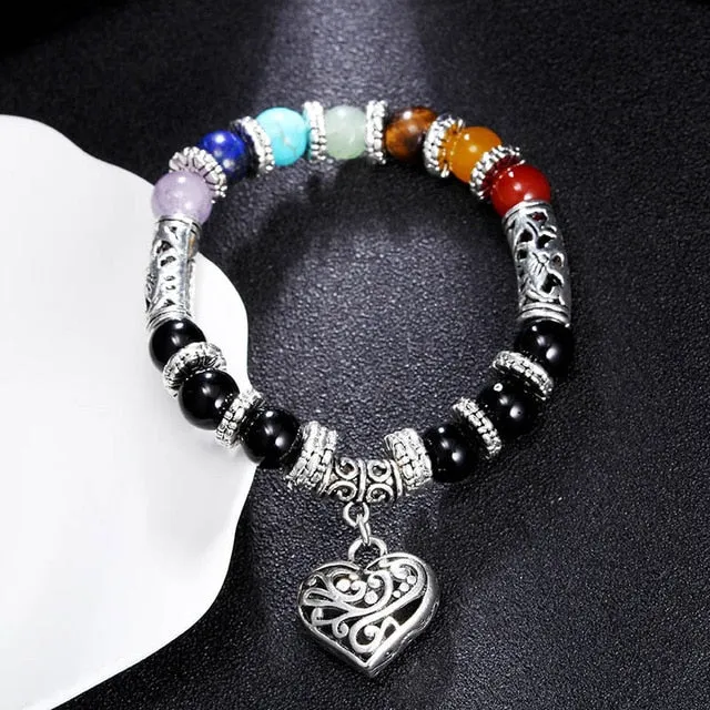 7 Chakra Bracelets Bangles Colors Mixed Healing Crystals Stone