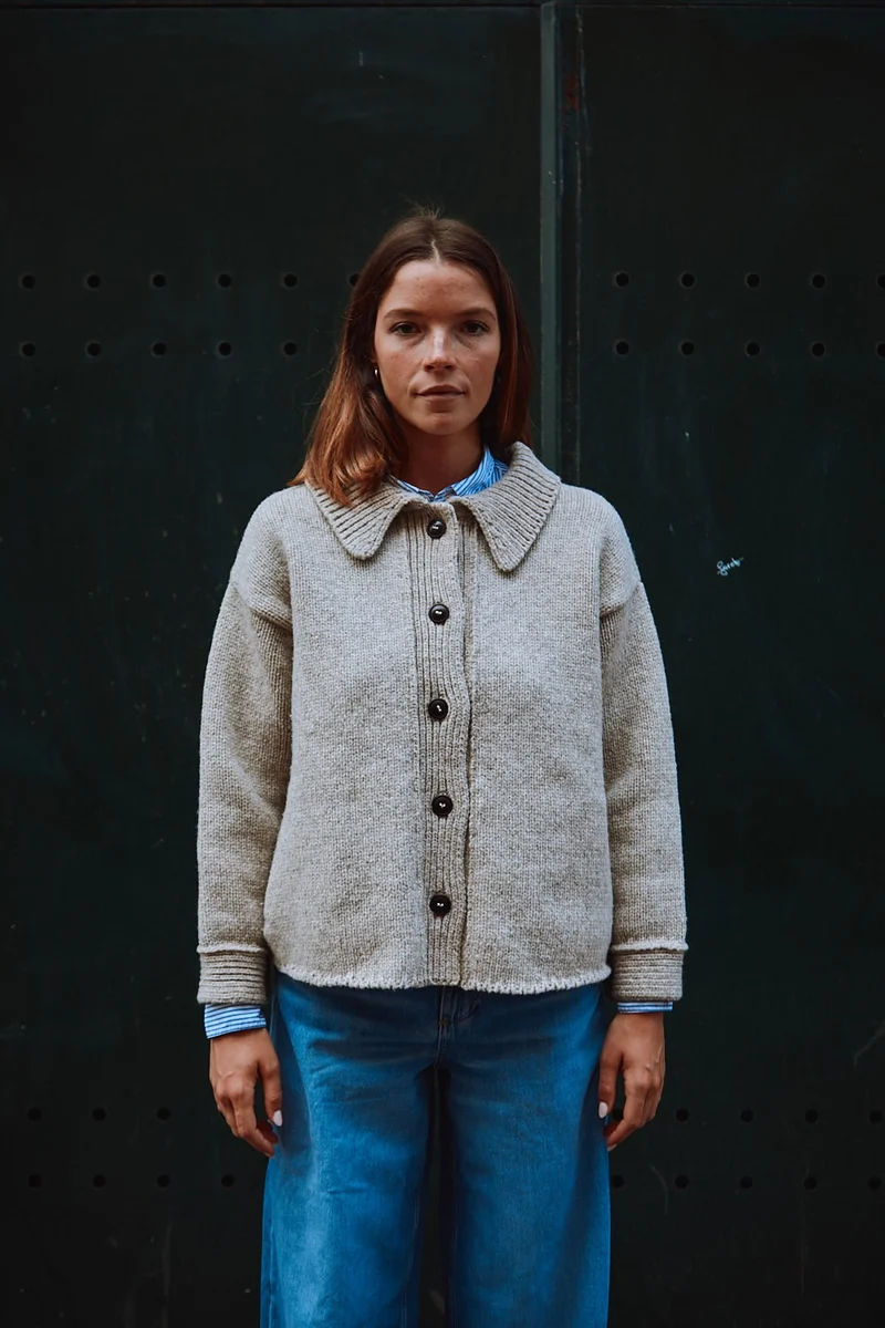 CALAMITY Knit Jacket in Merino Wool - Beige
