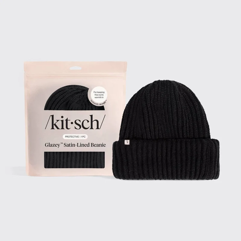 Glazey™ Satin-Lined Beanie - Black