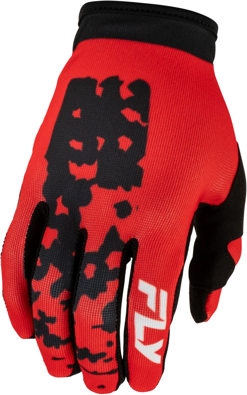 Fly Racing Youth Lite Flake Gloves Red/Black Ys 380-712YS