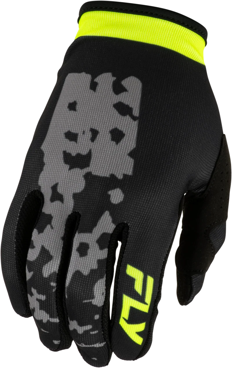 Fly Racing Lite Flake Gloves Grey/Hi-Vis/Black Sm 380-711S