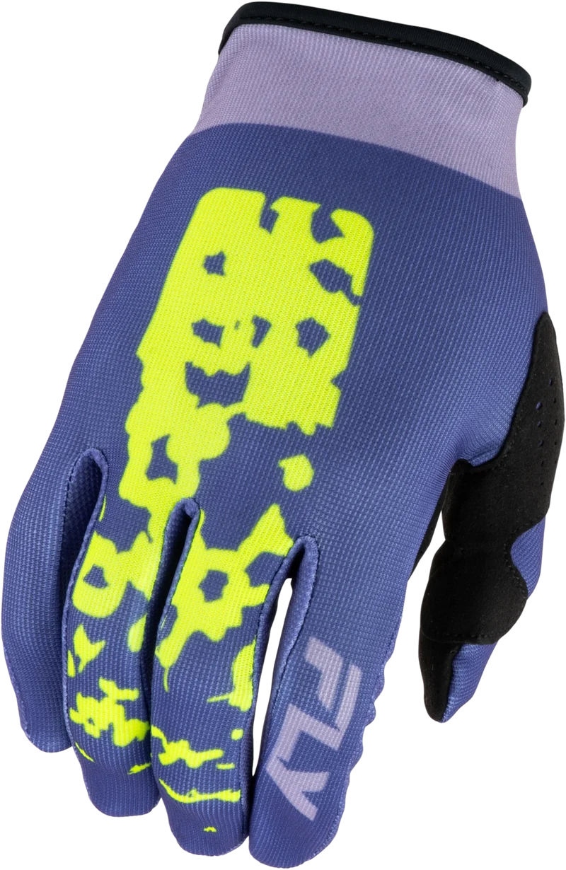 Fly Racing Girl'S Lite Flake Gloves Lavendar/Blue/Yellow Yl 380-612YL