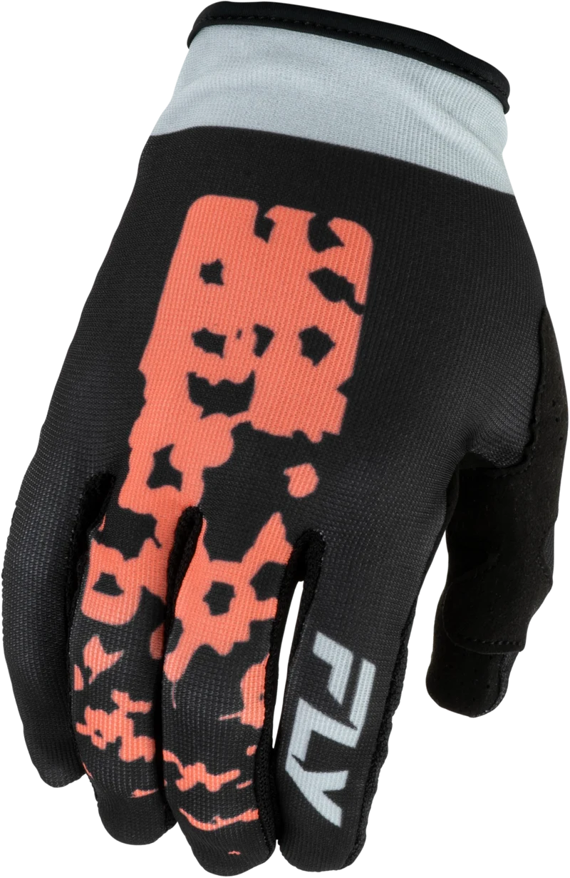 Fly Racing Women'S Lite Flake Gloves Black/Light Grey/Coral Md 380-610M