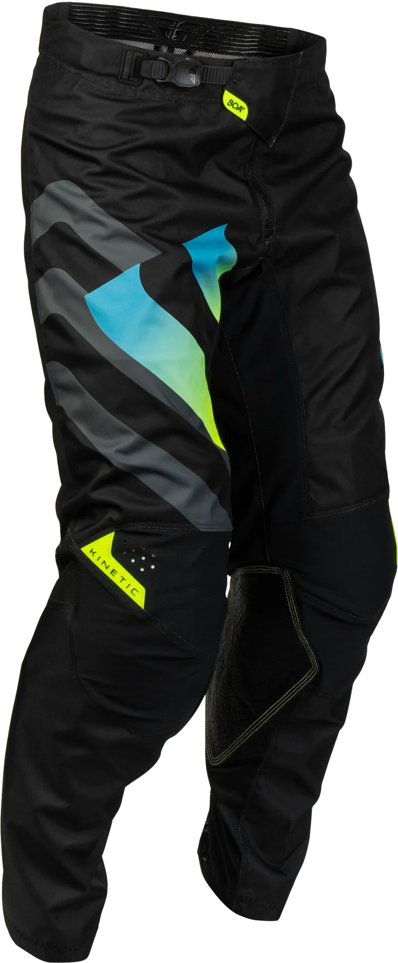Fly Racing Kinetic Volt Pants Black/Grey/Teal/Yellow Sz 32 380-55032