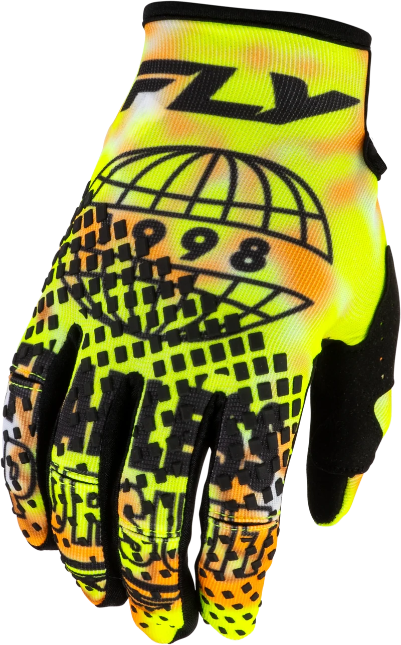 Fly Racing Youth Kinetic Blur Gloves White/Hi-Vis/Orange Ys 380-413YS