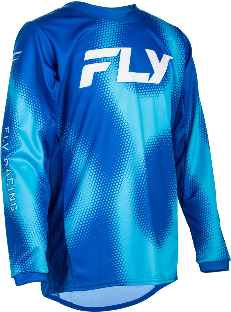 Fly Racing Youth Kinetic Torch Jersey Light Blue/Blue Yl 380-527YL