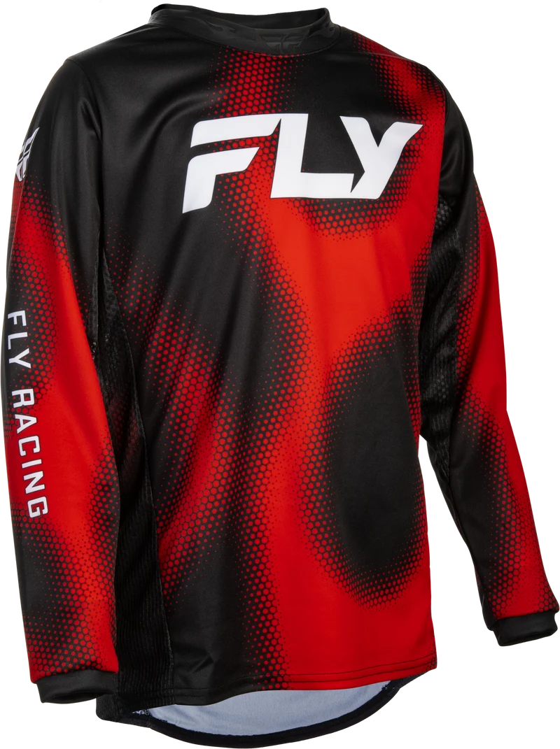 Fly Racing Youth Kinetic Torch Jersey Black/Red/White Ym 380-526YM