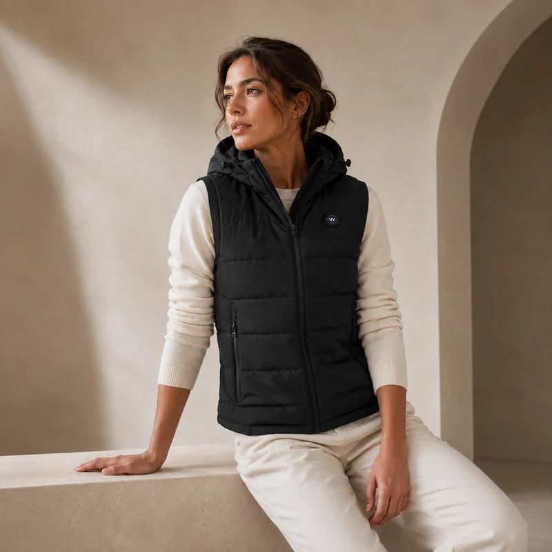 Verwarmde Bodywarmer met Capuchon - Vrouwen