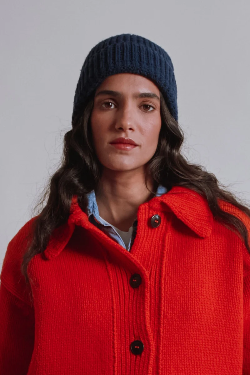 PAUL Beanie in Merino Wool - Navy