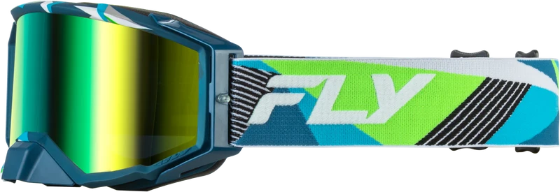 Fly Racing Zone Elite Retro Goggle Green W/ Iridescent Grn Mirror Lens 37-51922