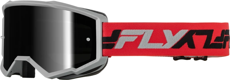 Fly Racing Youth Zone Goggle Red/Grey W/ Black Mirror/Smoke Lens 37-51541Y