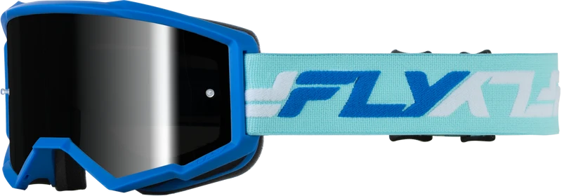 Fly Racing Zone Goggle Blue/White W/ Black Mirror/Smoke Lens 37-51540