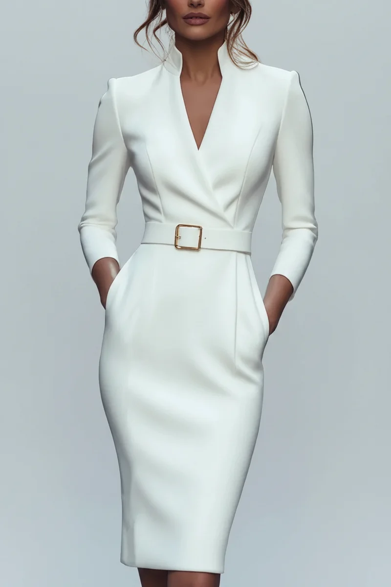 Elegante jurk met getailleerde taille voor dames in de herfst - omarm verfijning en stijl.