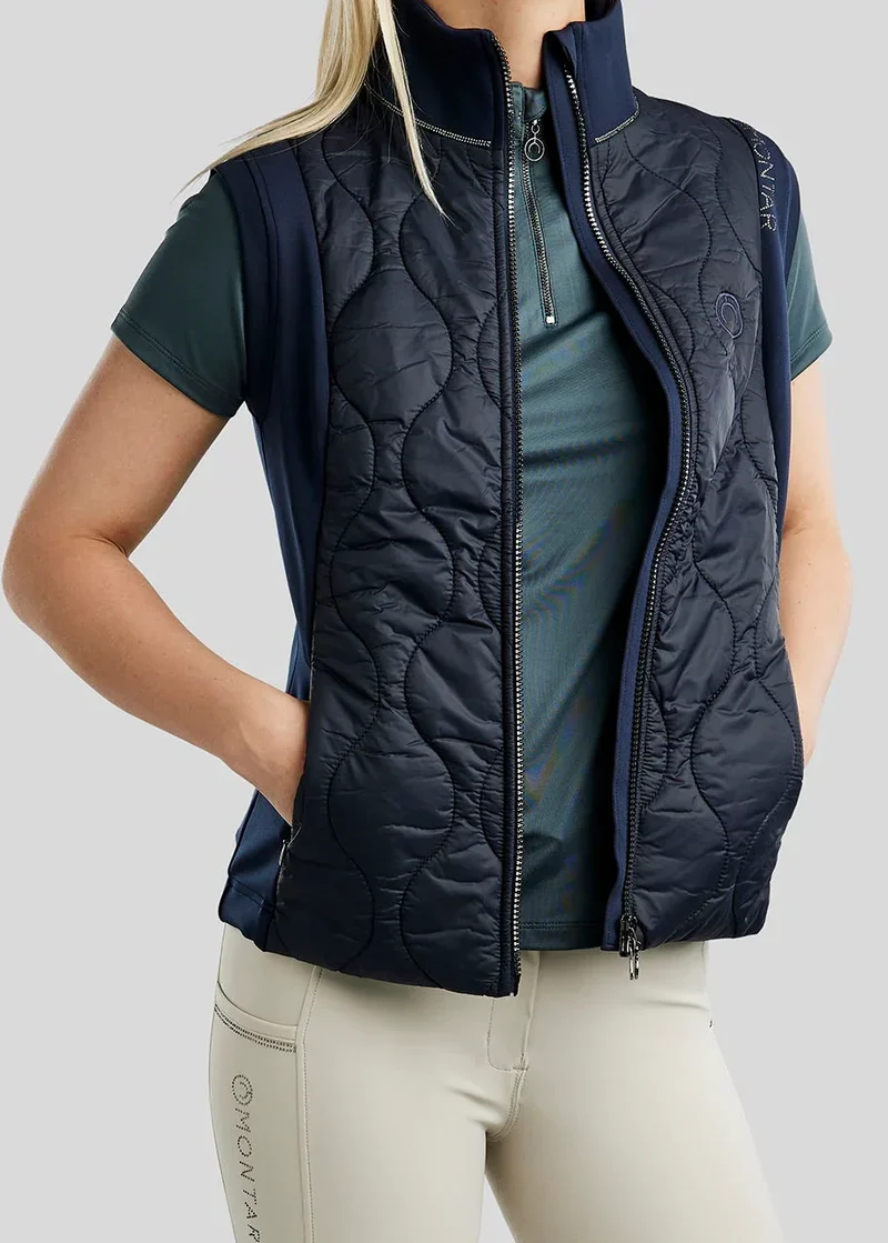 MoMary Bodywarmer with Gun Metal Crystals - Navy