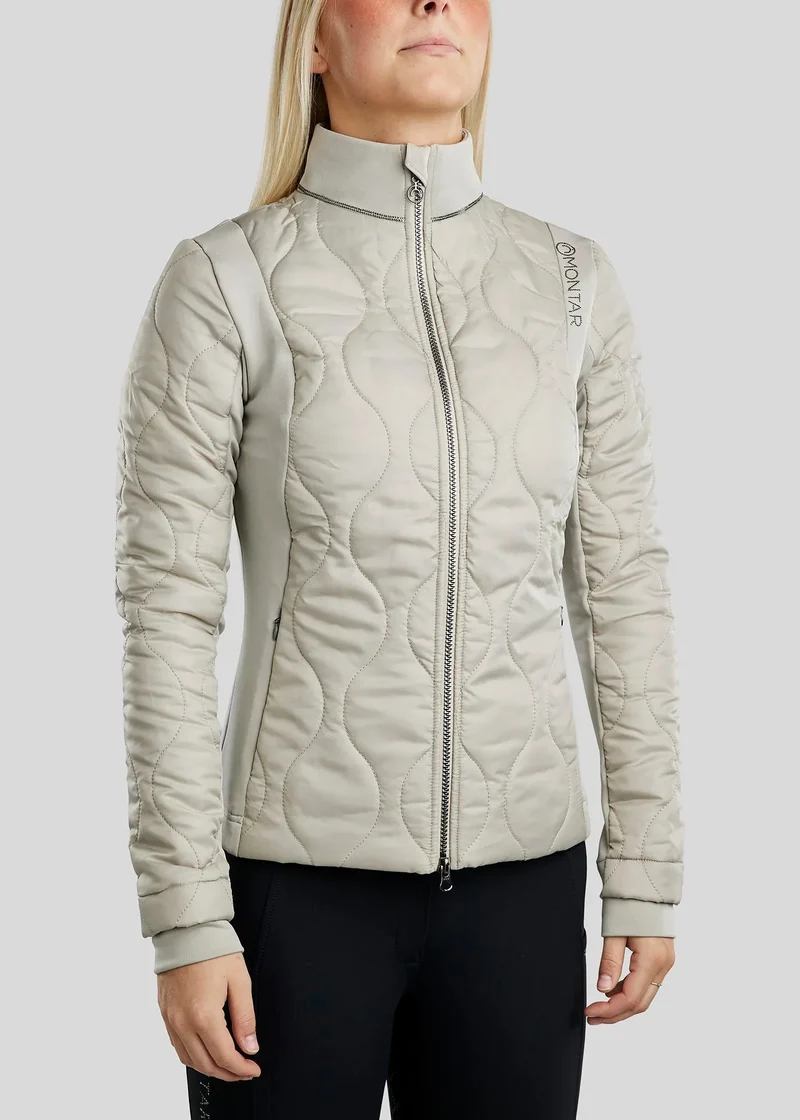 MoMary Jacket With Gun Metal Crystals - Light Silver Grey