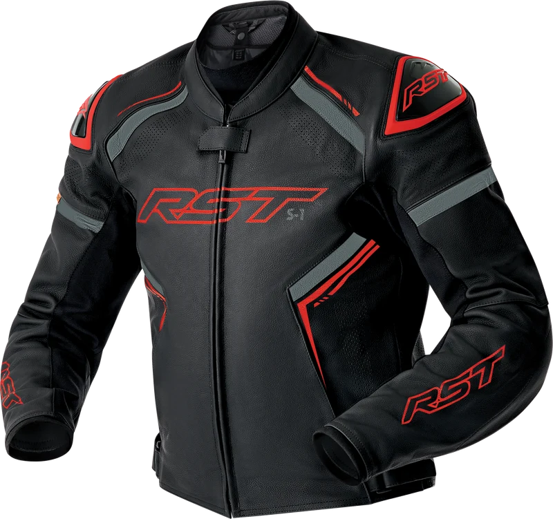 RST S1 D3o Leather Jacket Blk/Gry/Red Sm 556-3605440