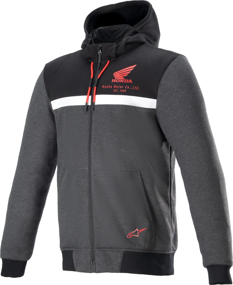 IN STOCK ALPINESTARS Honda Chrome Street Hoodie - Black/Gray/Red - Small 4201323-1908-S
