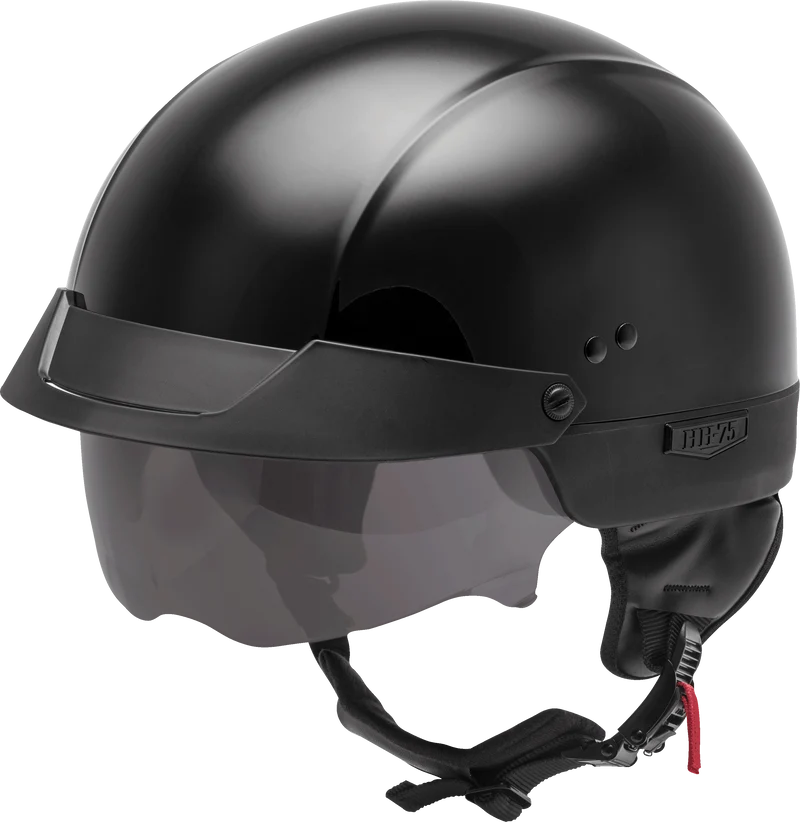 Hh-75 Half Helmet Black Sm