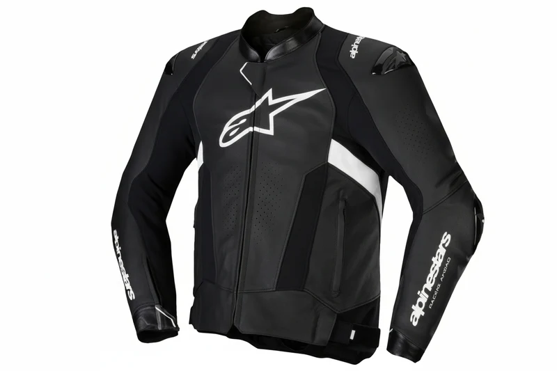 ALPINESTARS Missile v3 Leather Jacket - Black/White - US 38 / EU 48 3100125-12-48