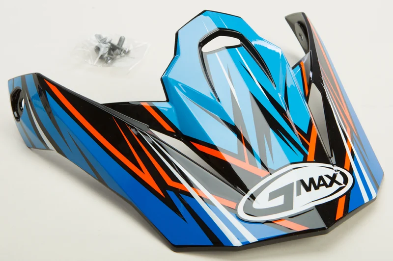 Visor W/Screws Raz Mx-86 Blue/Hi-Vis Orange