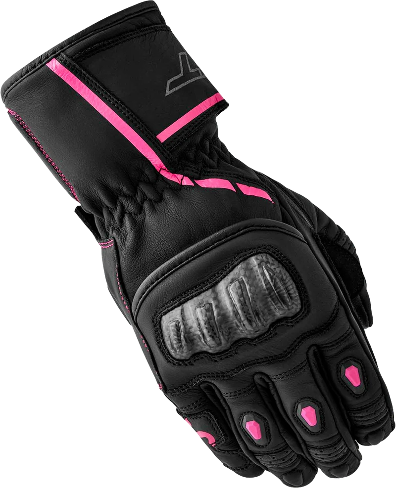 RST Womens S1 Glove Black/Pink Leather Md 556-3653107