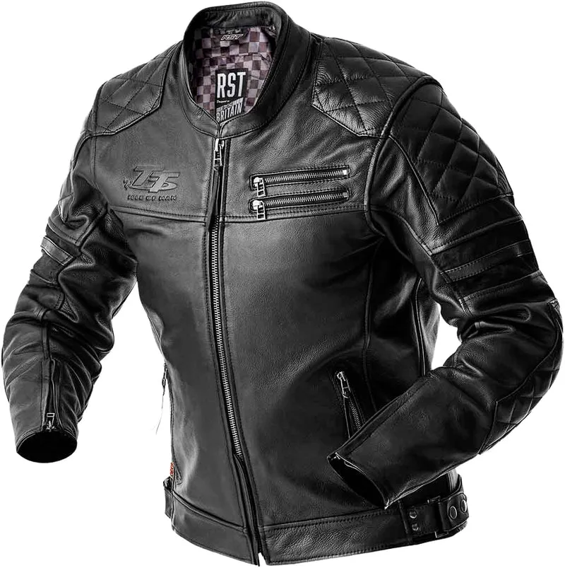 RST Hillberry D3o Jacket Black Leather Lg 556-3639044