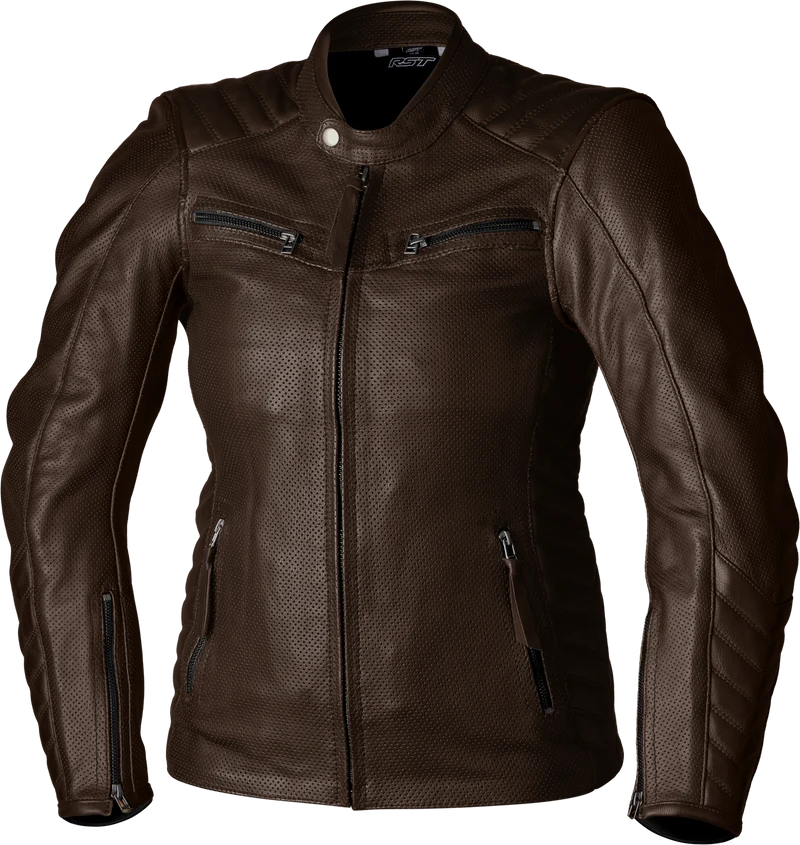 RST Ladies Roadster Air Ce Jacket Brown Leather Md 556-3538112