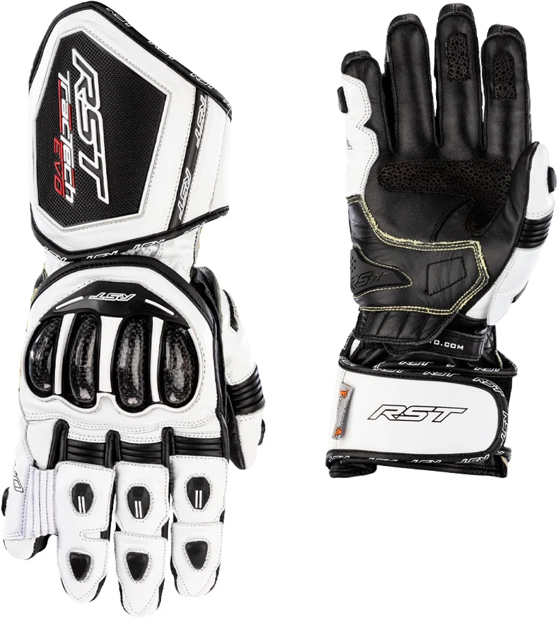 RST Womens Tractech Evo 4 Ce Glove White/Black Leather Xl 556-3495309