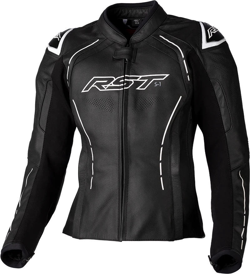 RST Ladies S1 Ce Jacket Black/White Leather 2xl 556-3043018