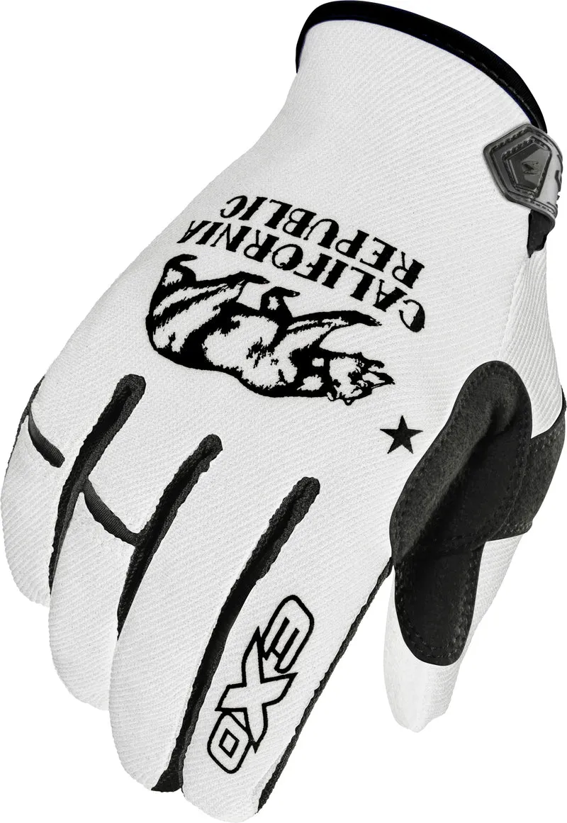 Moto-Flex Gloves Golden State White/Black Sm