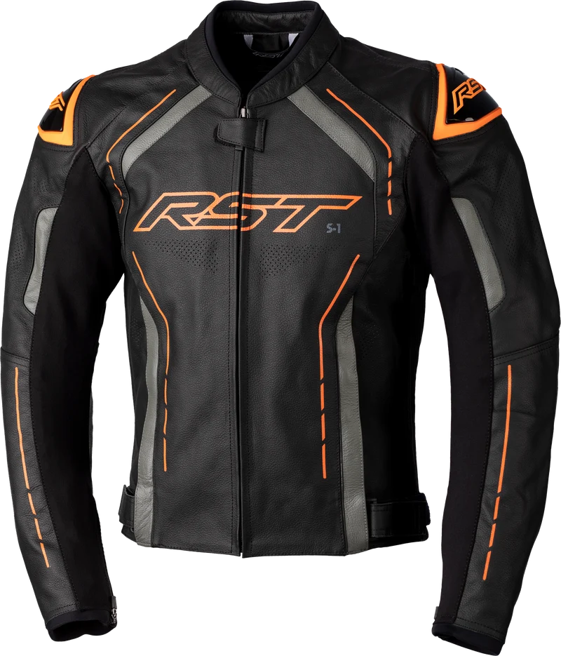RST S1 Ce Jacket Blk/Gry/Neon Org Leather 3xl 556-2977150