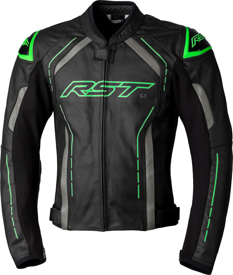 RST S1 Ce Jacket Blk/Gry/Neon Grn Leather 3xl 556-2977050